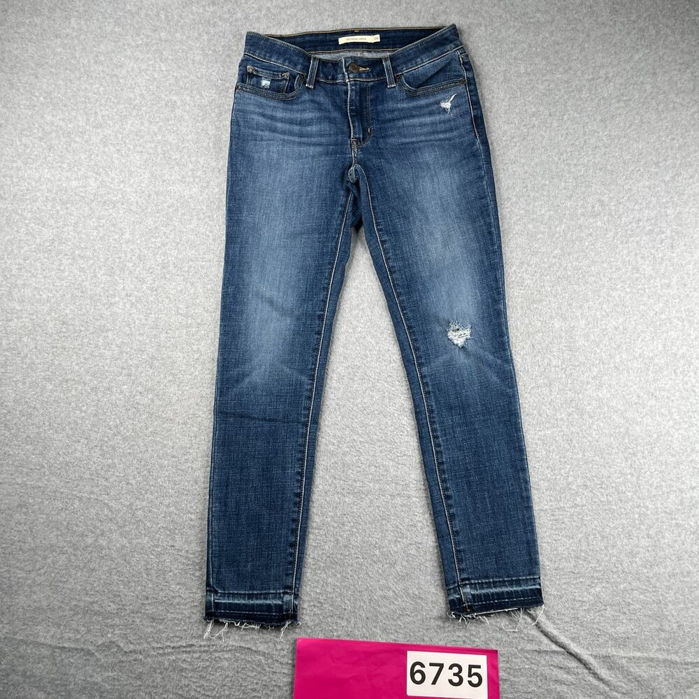 Levis 711 Skinny Ankle Denim Jeans Womens Size 26 Dark Wash Casual